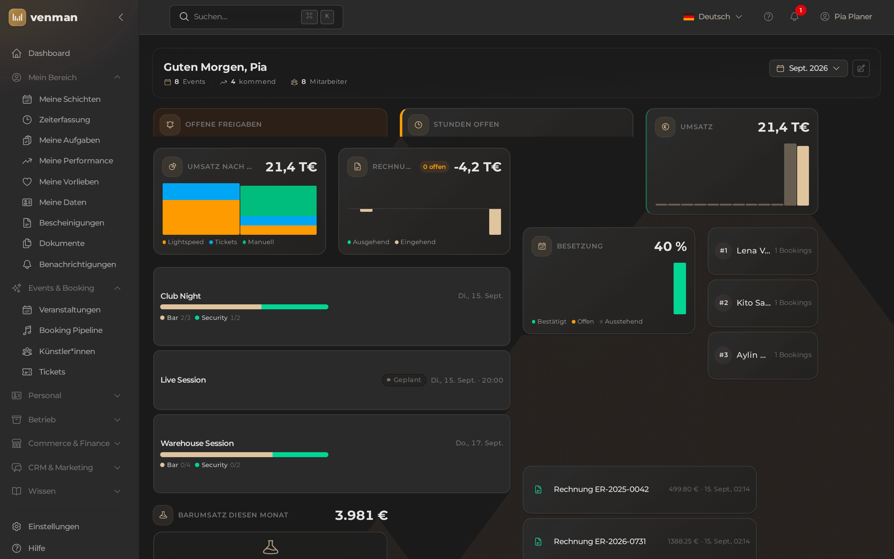 venMan Dashboard