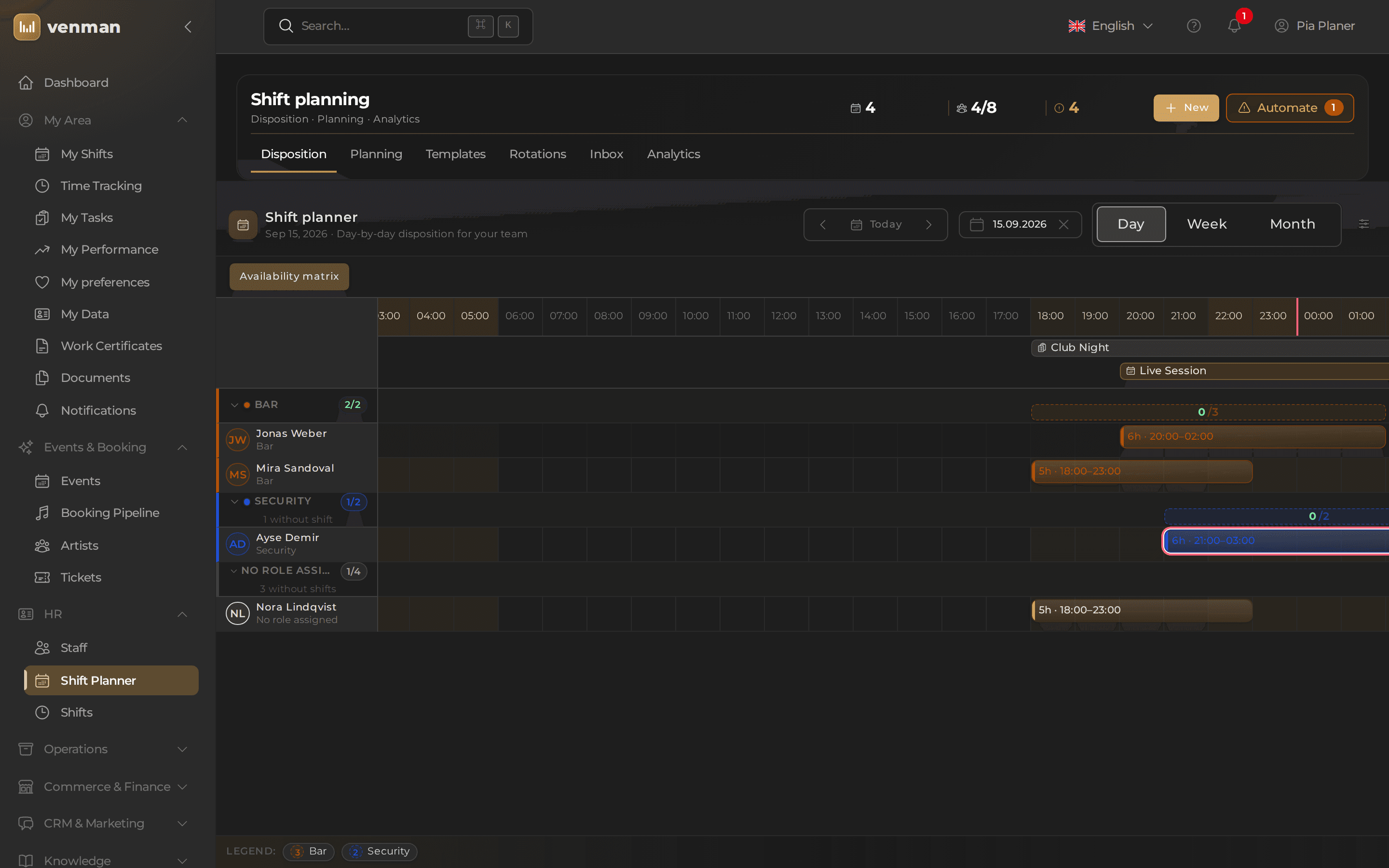 Shift Planning & Time Tracking
